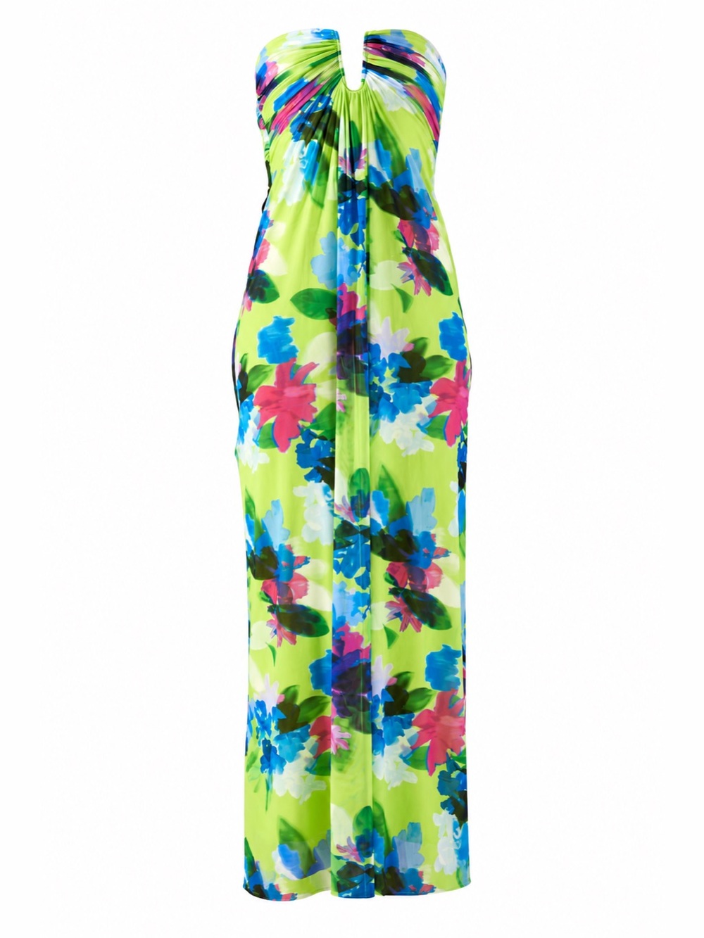 BCBGMAXAZRIA Floral Strapless Keyhole Maxi Dress Size 4